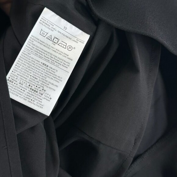 Banana Republic Flounce Mini Skirt Womens Sz 10 Back Zip Lined Ruffle Hem Black - Picture 13 of 13